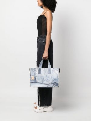 Shopper handtasche mit print Natasha Zinko blau