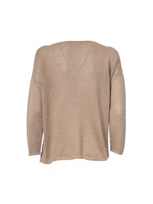 Jersey de lino de algodón de tela jersey Le Tricot Perugia beige