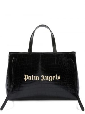Kožená shopper kabelka Palm Angels černá