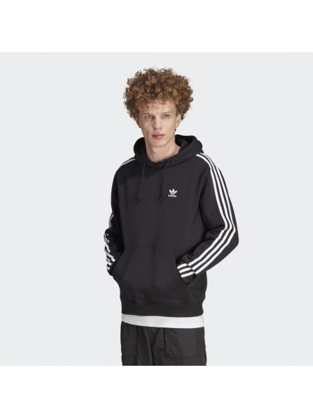 Bluza z kapturem w paski Adidas czarna