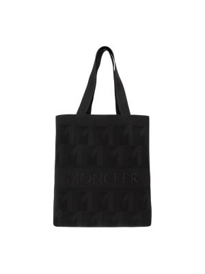 Borsa shopper in maglia Moncler nero