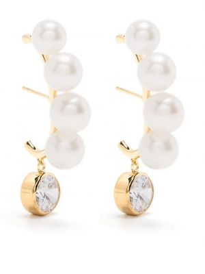 Boucles d'oreilles avec perles à boucle Completedworks blanc