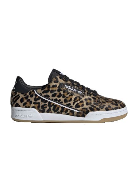 Леопардовые кроссовки Adidas Continental 80 коричневые