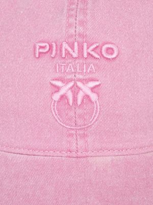 Czapka z daszkiem bawełniana Pinko różowa