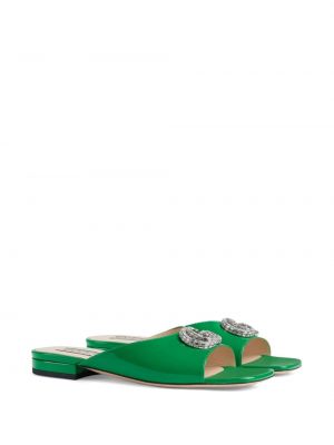 Sandale mit kristallen Gucci grün