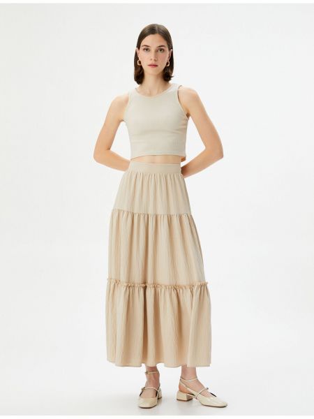 Midi φούστα με ψηλή μέση από βισκόζη Koton