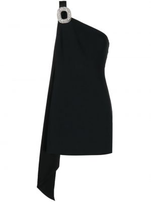 Asimetrična koktejl obleka David Koma črna