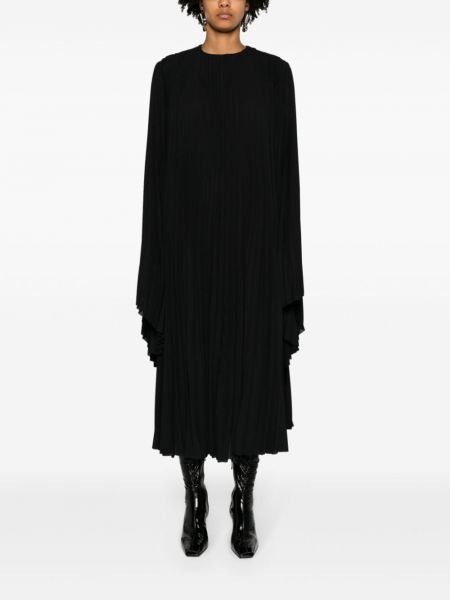 Sukienka długa relaxed fit plisowana Balenciaga czarna