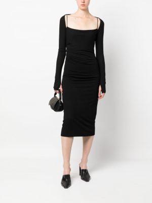 Černé midi šaty Helmut Lang