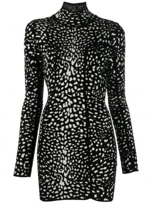 Žakárové leopardí mini šaty Roberto Cavalli
