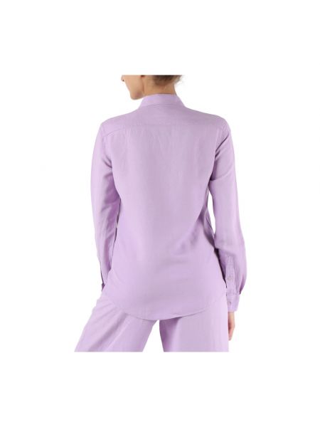 Camisa de lino de viscosa Sun68 violeta