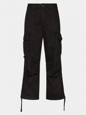 Bavlnené priliehavé cargo nohavice so vzorom rybej kosti Bdg Urban Outfitters čierna