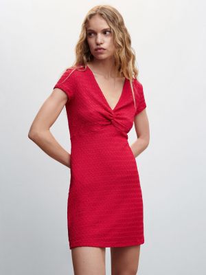 Košeľové šaty Mango červená