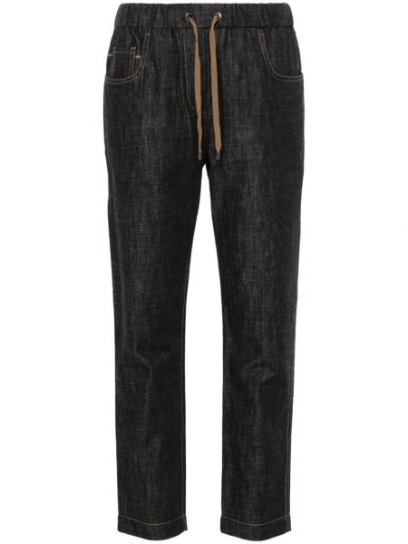 Straight jeans Brunello Cucinelli schwarz