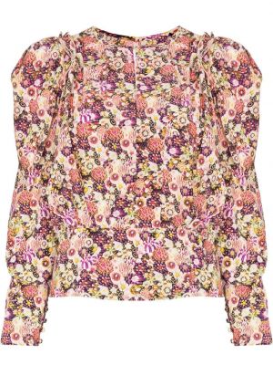 Trykt floral bluse Isabel Marant rosa