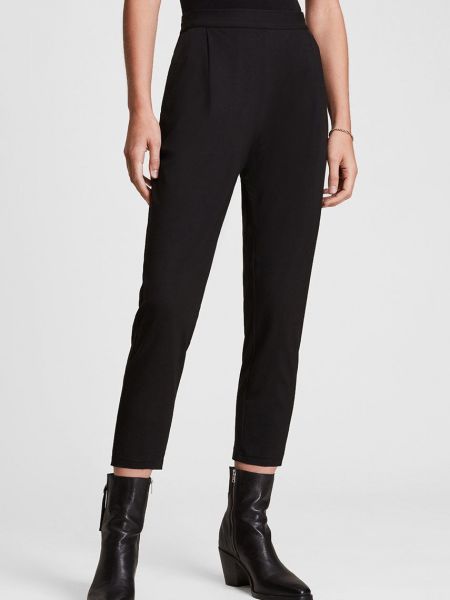 Kalhoty AllSaints dámské, černá barva, přiléhavé, high waist