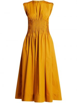 Pamučna midi haljina Bite Studios žuta