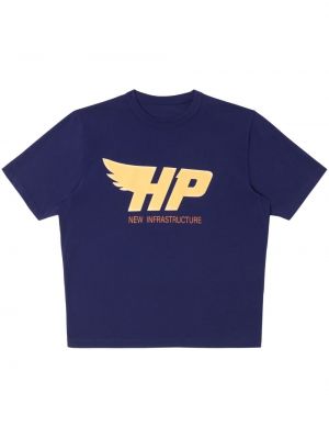 Kokvilnas t-krekls ar apdruku Heron Preston zils