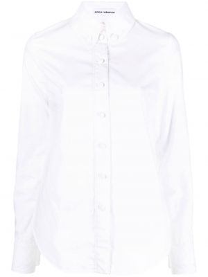 Пухена памучна риза Paco Rabanne бяло