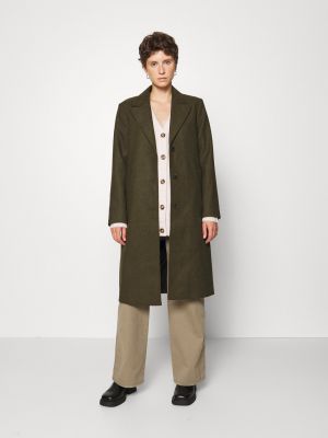 Меланжевое пальто Selected Femme зеленое