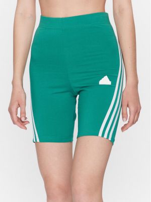 Csíkos slim fit sport rövidnadrág Adidas zöld