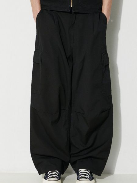 Jednobarevné bavlněné cargo kalhoty Carhartt Wip černé