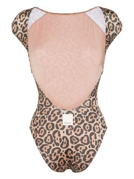 Badeanzug mit print mit leopardenmuster Emporio Armani braun