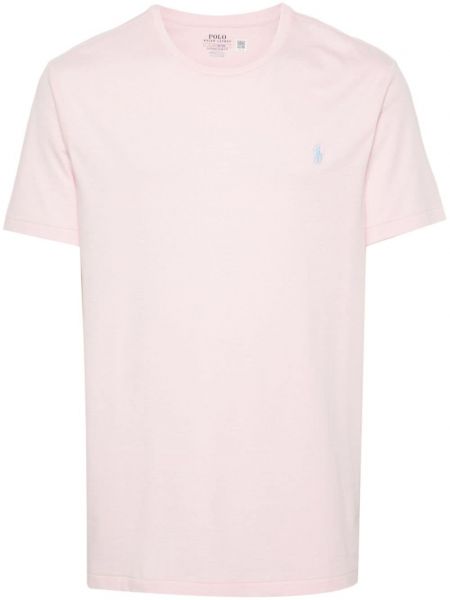 Brodeerattu t-paita Polo Ralph Lauren pinkki