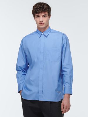 Βαμβακερό πουκάμισο με κέντημα Comme Des Garçons Homme μπλε