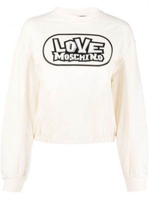 Trykt bomull sweatshirt Love Moschino