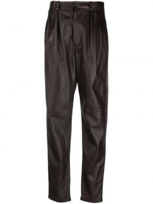 Pantaloni din piele Polo Ralph Lauren maro