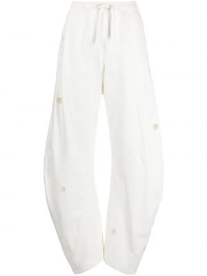 Pantaloni sport cu croială lejeră Jnby alb