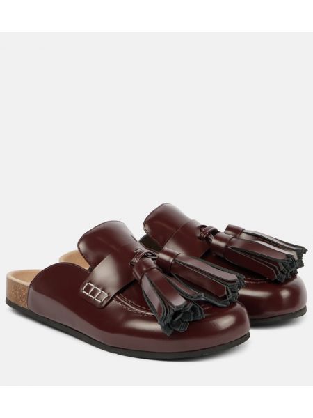 Læder mules Jw Anderson rød