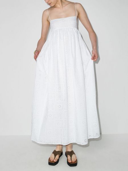 Vestido largo con bordado Matteau blanco