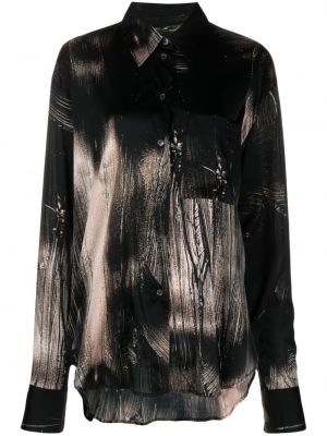Chemise à motifs abstraits Louisa Ballou noir