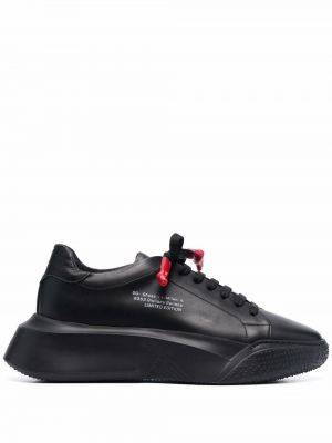 Δερμάτινα sneakers με κορδόνια με δαντέλα Giuliano Galiano μαύρο