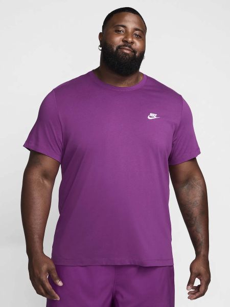 Хлопковая футболка Nike фиолетовая