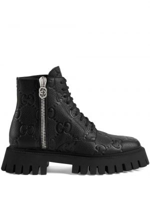 Ankle boots skórzane Gucci czarne
