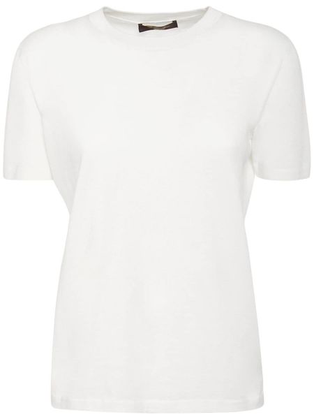 Памучна тениска от джърси Loro Piana бяло