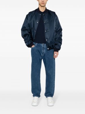Straight fit džíny s nízkým pasem Studio Nicholson modré