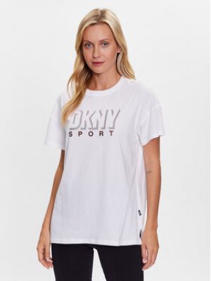 Priliehavé športové tričko Dkny Sport biela
