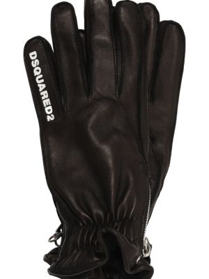 Кожаные перчатки Dsquared2 черные