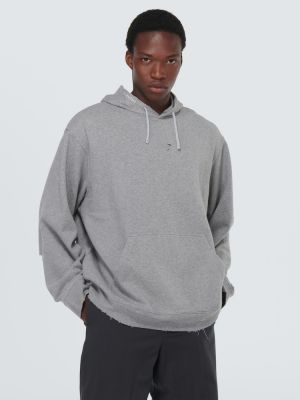 Hoodie distressed di cotone in jersey Givenchy grigio