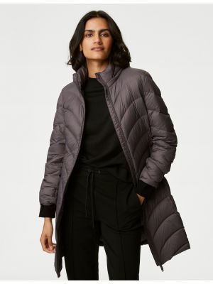 Péřový prošívaný kabát Marks & Spencer šedý