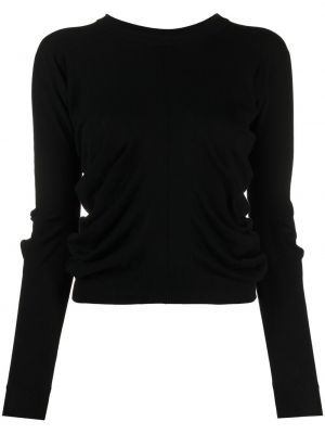 Bavlněné dlouhý svetr s dlouhými rukávy Maison Margiela - černá