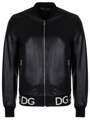 Кожаная куртка Dolce & Gabbana черная
