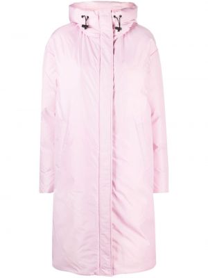 Пухено oversize палто с качулка Msgm розово