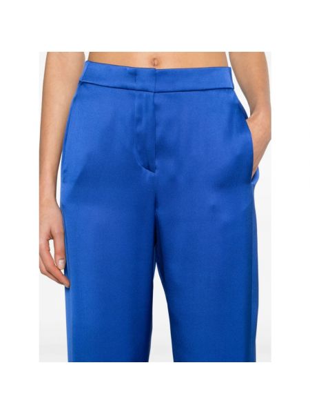Pantalones de seda slim fit Giorgio Armani azul
