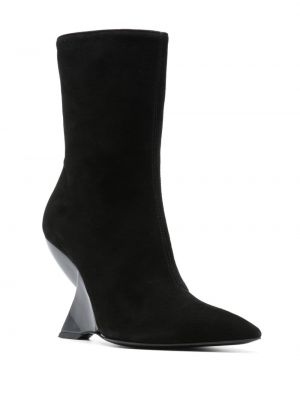 Semišové kotníkové boty Semicouture černé