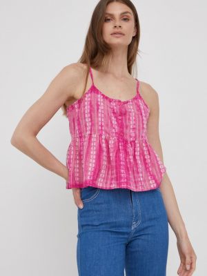 Памучна блуза с принт Pepe Jeans розово